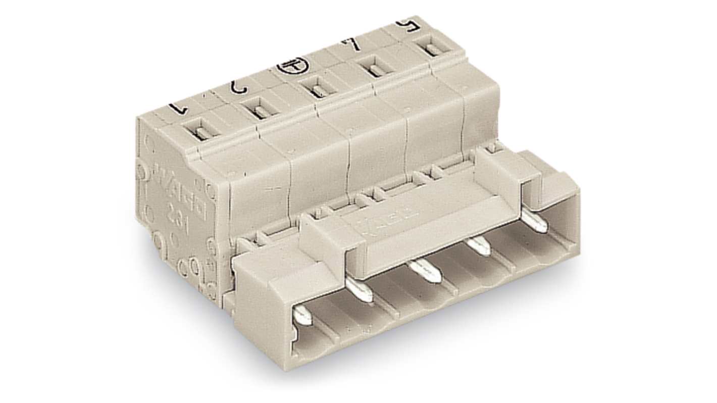 WAGO 723 Series Male Lighting Connector, 4-Pole, Male, 4-Way, Cable Mount, 12A