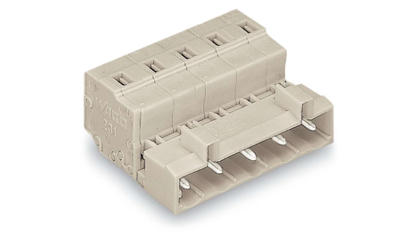 WAGO 723 Series Male Lighting Connector, 10-Pole, Male, 10-Way, Cable Mount, 12A