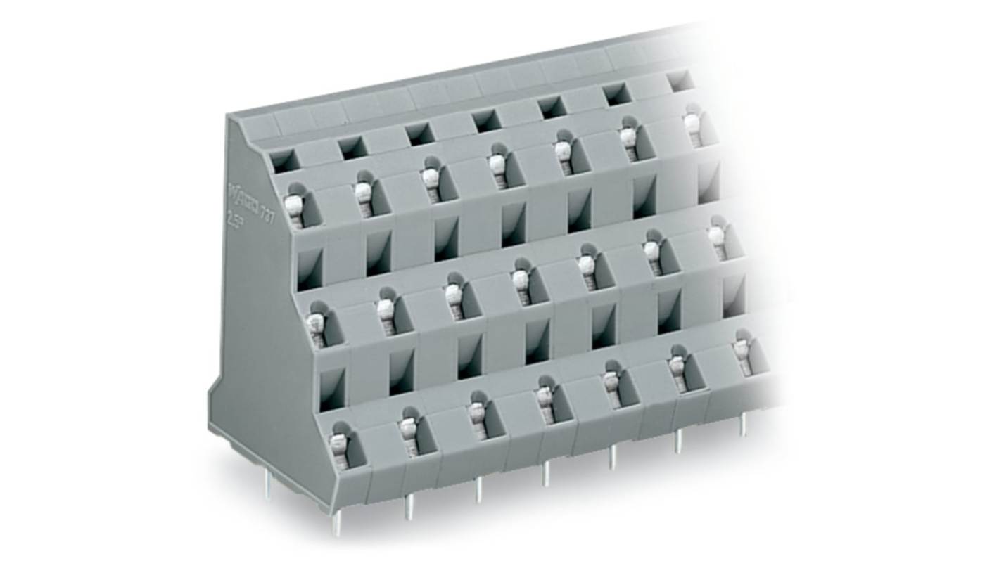 WAGO 737 Series PCB Connector, 24-Contact, 10mm Pitch, Through Hole Mount, 3-Row, Cage Clamp Termination