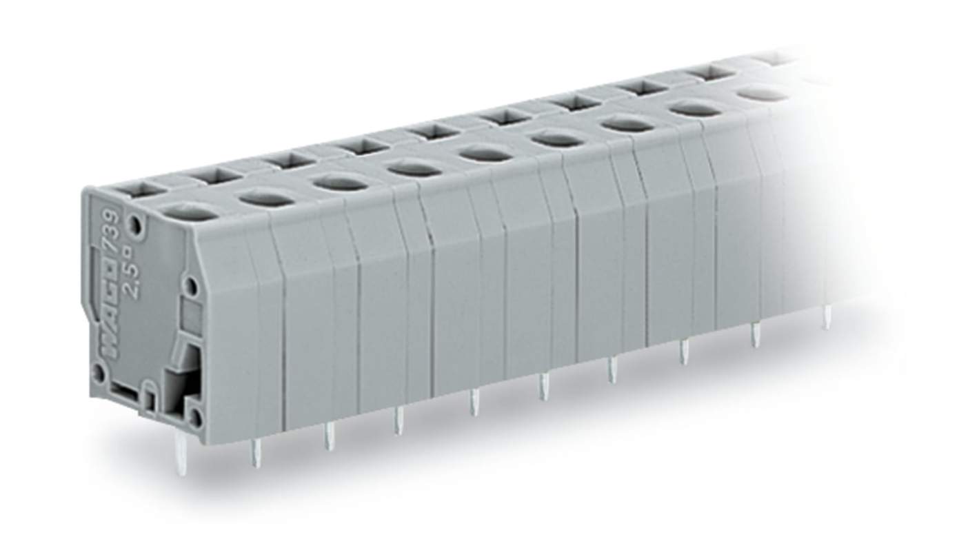 WAGO 739 Series PCB Connector, 4-Contact, 7.5mm Pitch, Through Hole Mount, 1-Row, Cage Clamp Termination