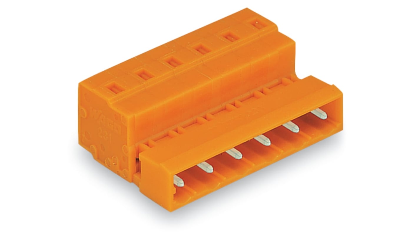 WAGO 731 Series Male Lighting Connector, 10-Pole, Male, 10-Way, Cable Mount, 12A
