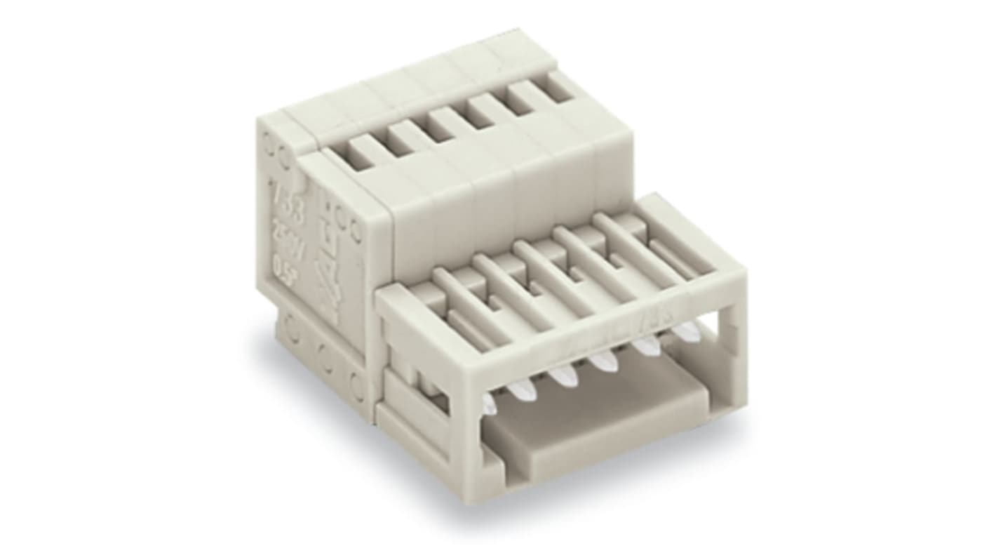 WAGO 733 Series Male Lighting Connector, 10-Pole, Male, 10-Way, Plug-In Mount, 6A