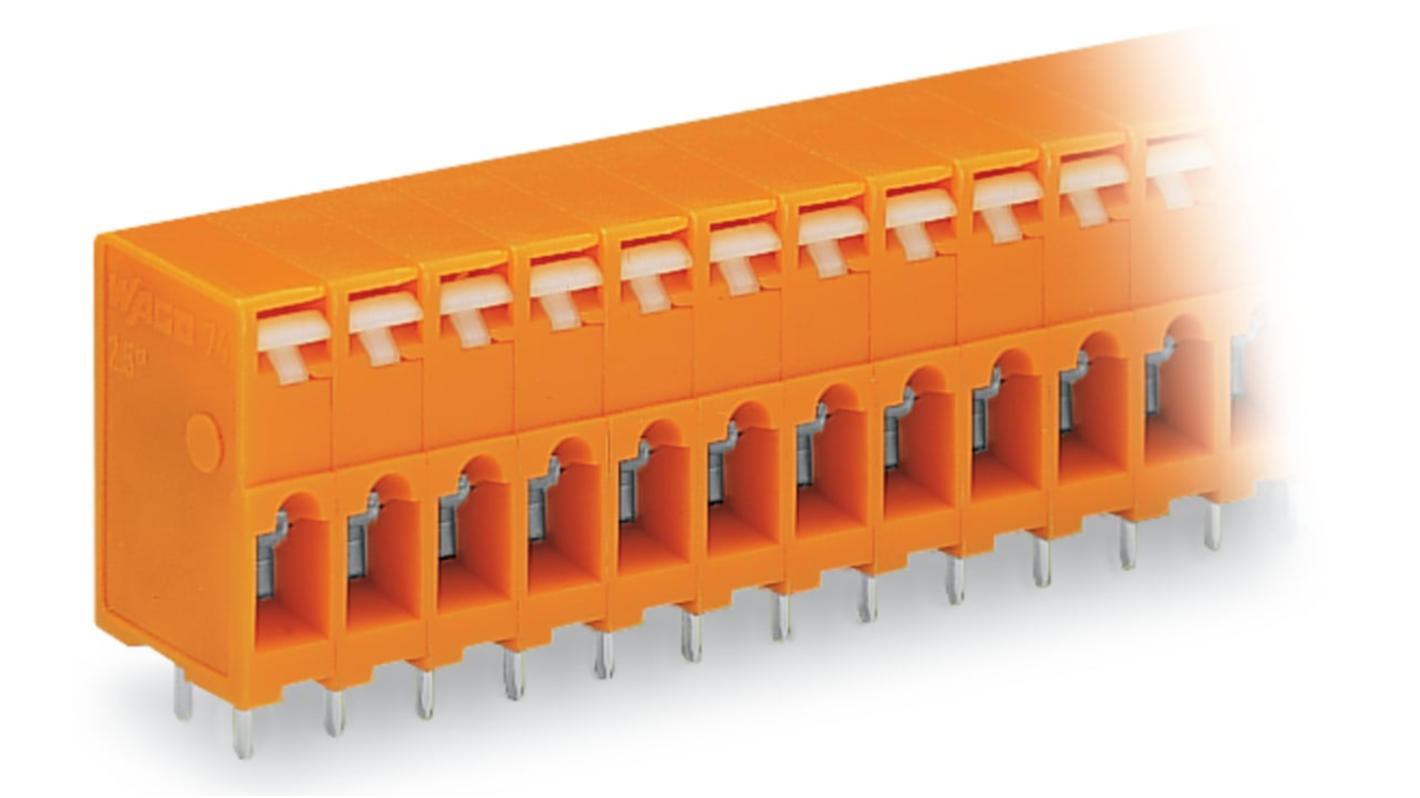 WAGO 741 Series PCB Connector, 16-Contact, 5.08mm Pitch, Through Hole Mount, 1-Row, Push In Termination