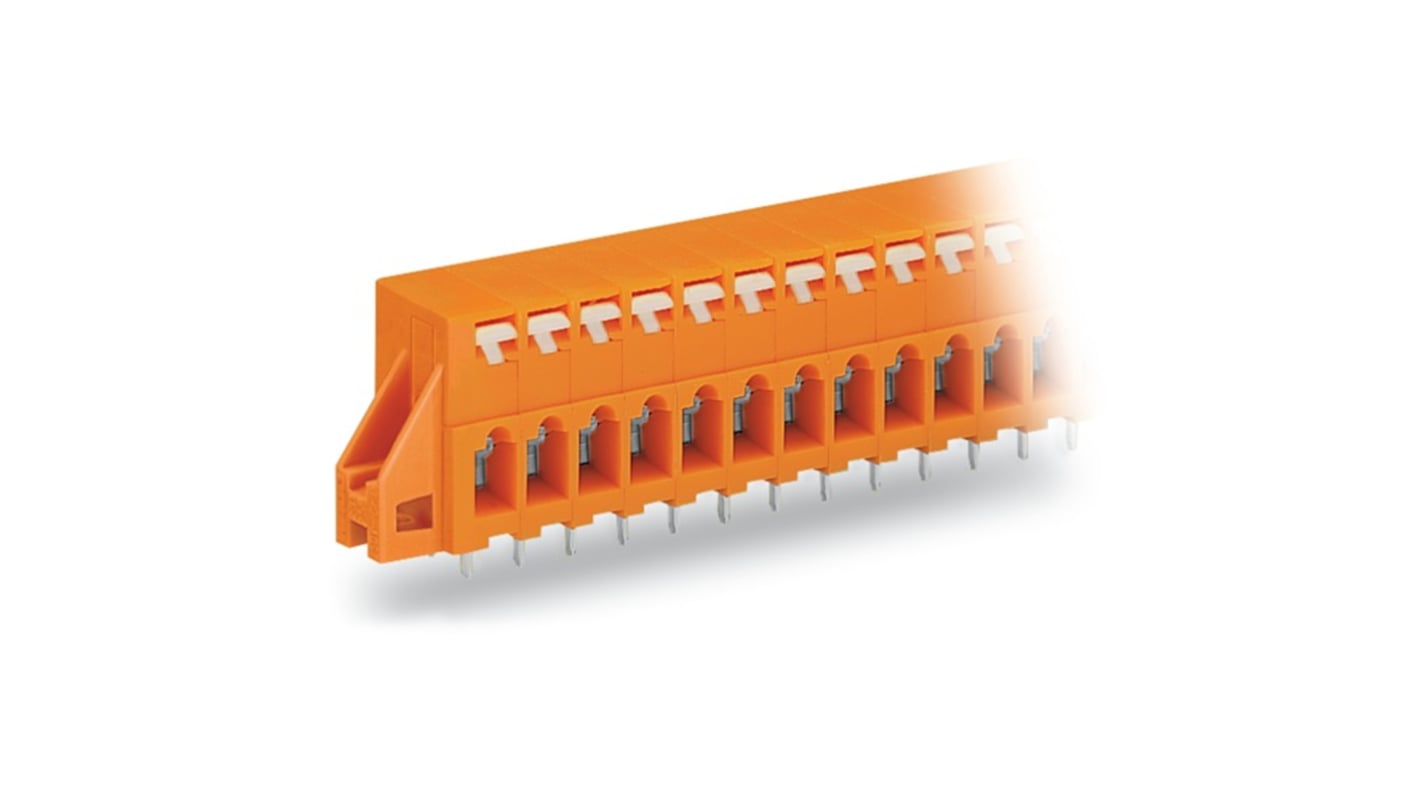 WAGO PCB连接器, 4p, 5.08mm间距, THT安装, 推入式端接, 741系列