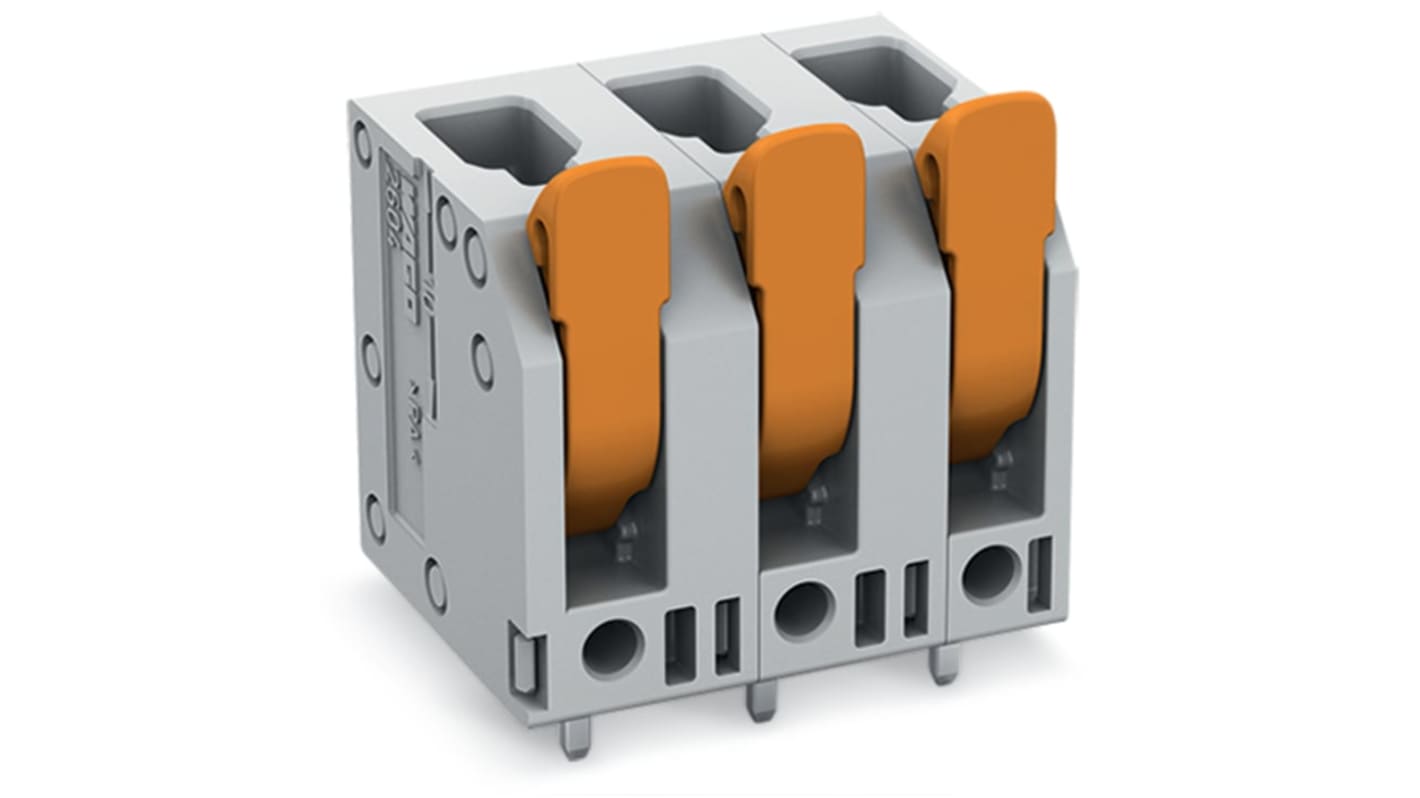WAGO 2604 Series PCB Connector, 2-Contact, 7.5mm Pitch, Through Hole Mount, 1-Row, Push-In Cage Clamp Termination