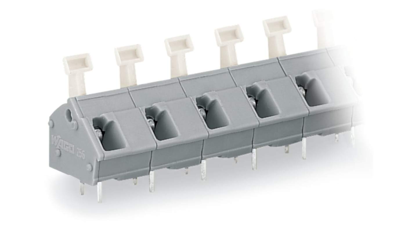 WAGO 256 Series PCB Connector, 3-Contact, 10/10.16mm Pitch, Through Hole Mount, 1-Row, Push Button Termination