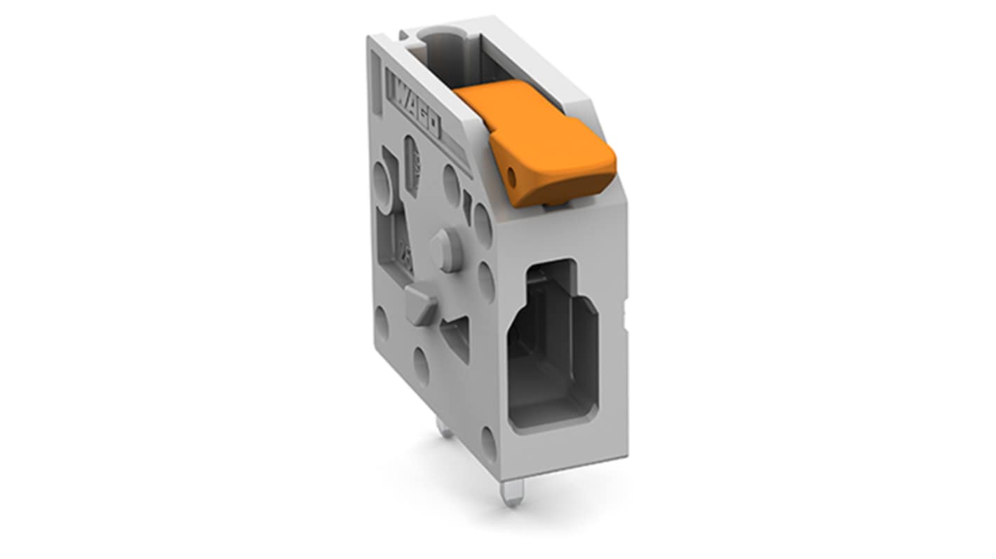 WAGO 2604 Series PCB Connector, 1-Contact, 5mm Pitch, Through Hole Mount, 2-Row, Push-In Cage Clamp Termination