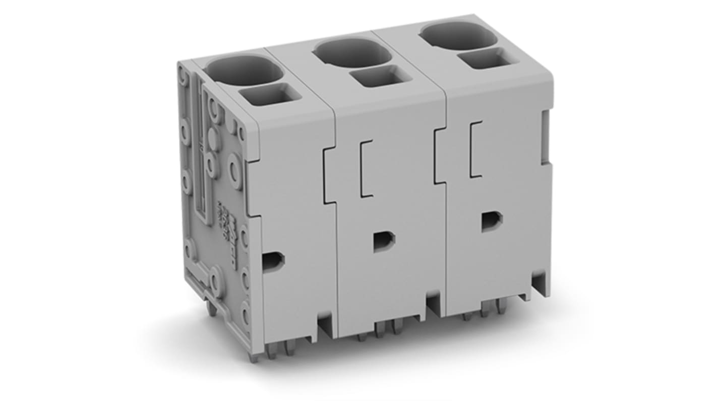 WAGO 2636 Series PCB Connector, 4-Contact, 15mm Pitch, Feed Through Mount, 1-Row, Push-In Cage Clamp Termination