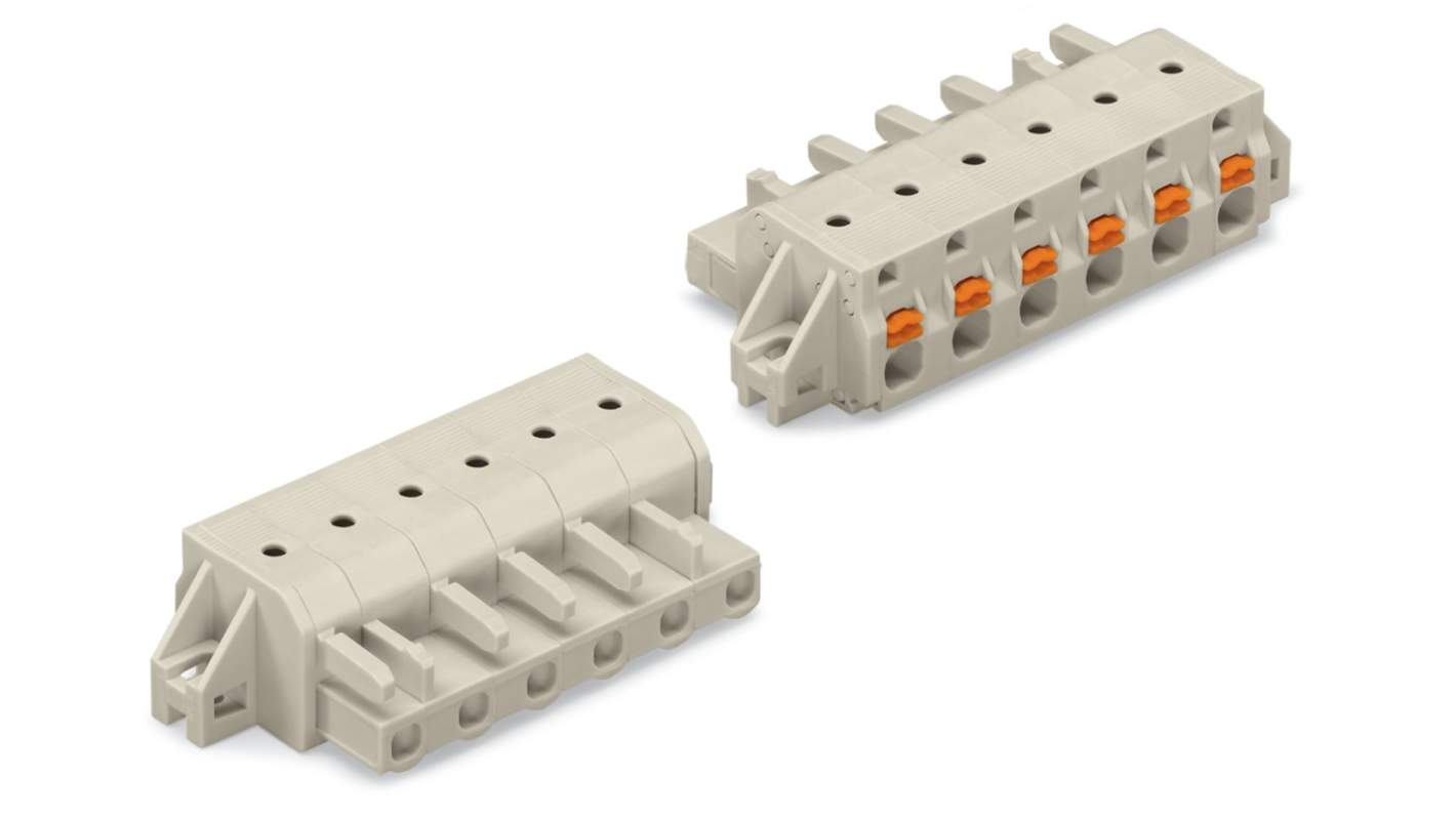 WAGO 2721 Series Female Lighting Connector, 2-Pole, Female, 2-Way, Cable Mount, 16A