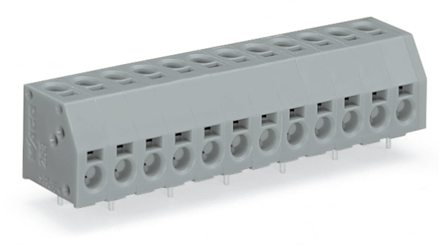 WAGO 253 Series PCB Terminal Block, 5-Contact, 5mm Pitch, Through Hole Mount, 1-Row, Push Wire Termination