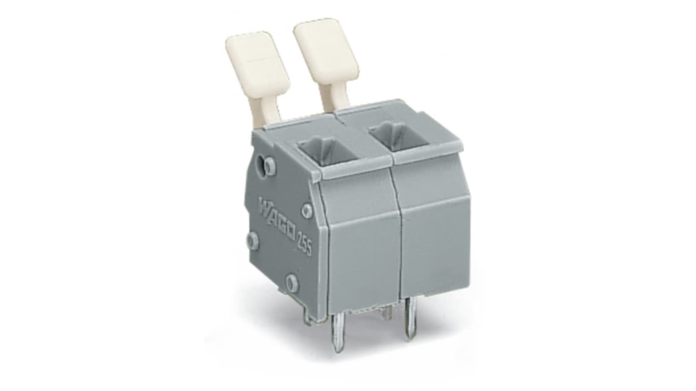 WAGO 255 Series PCB Connector, 3-Contact, 7.5/7.62mm Pitch, Through Hole Mount, 1-Row, Cage Clamp Termination
