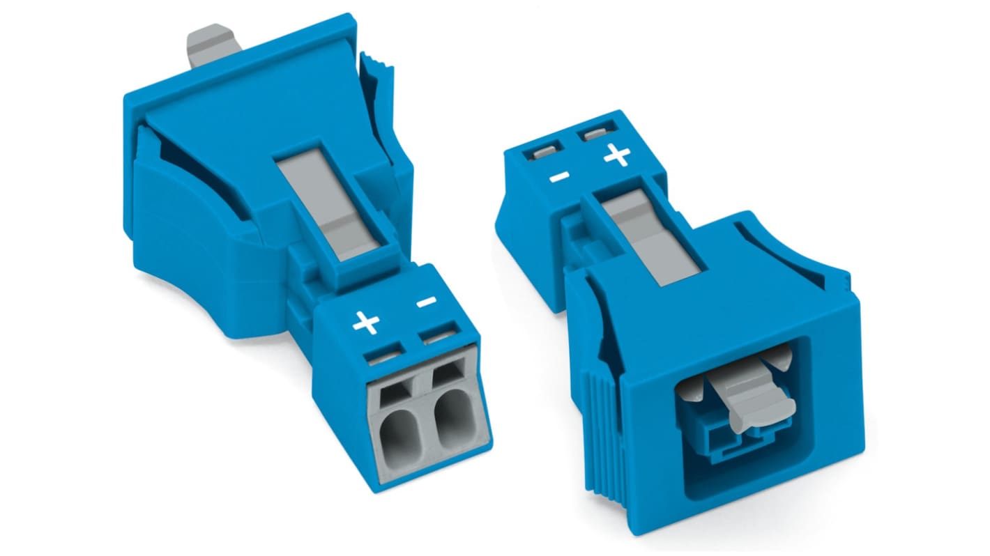WAGO 890 Series Female Lighting Connector, 2-Pole, Female, 2-Way, Snap-In, 16A, IP40
