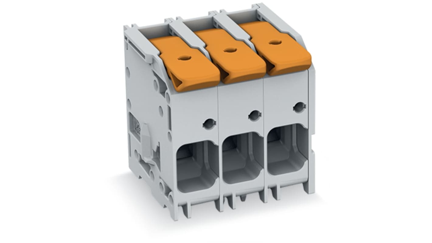WAGO 2616 Series PCB Connector, 12-Contact, 10mm Pitch, Through Hole Mount, 1-Row, Push-In Cage Clamp Termination