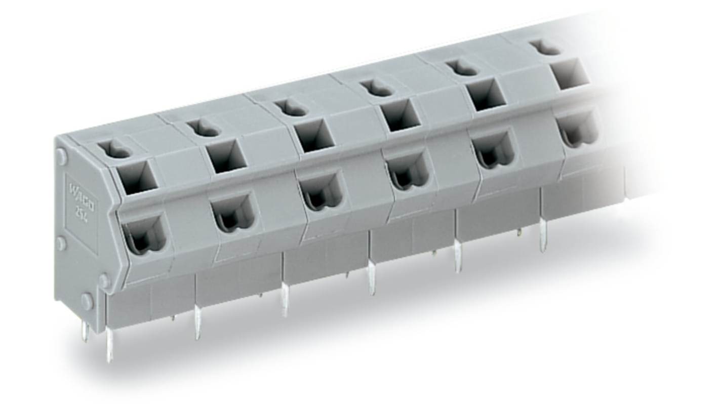 WAGO 254 Series PCB Terminal Block, 8-Contact, 10/10.16mm Pitch, Through Hole Mount, 1-Row, Push Wire Termination