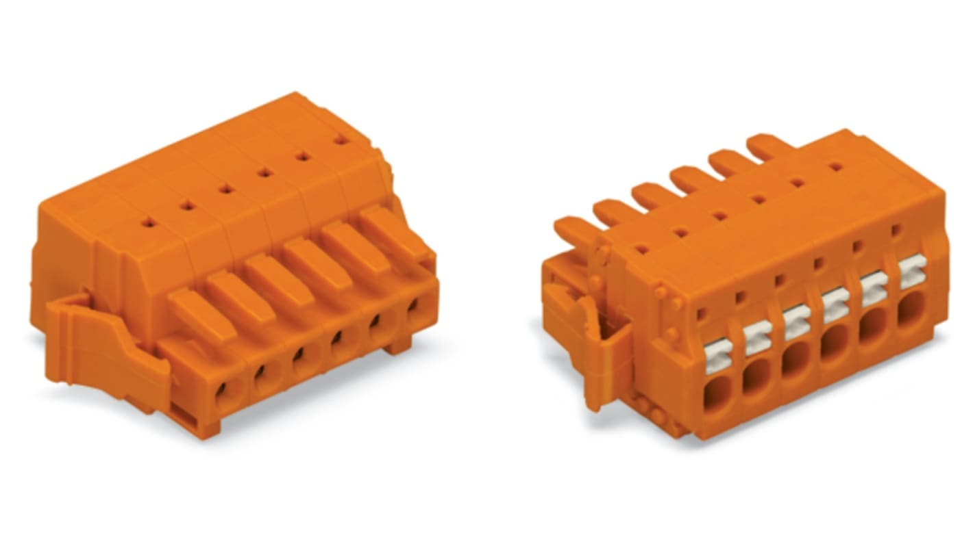 WAGO 2734 Series Female Lighting Connector, 14-Pole, Female, 14-Way, Plug-In Mount, 10A