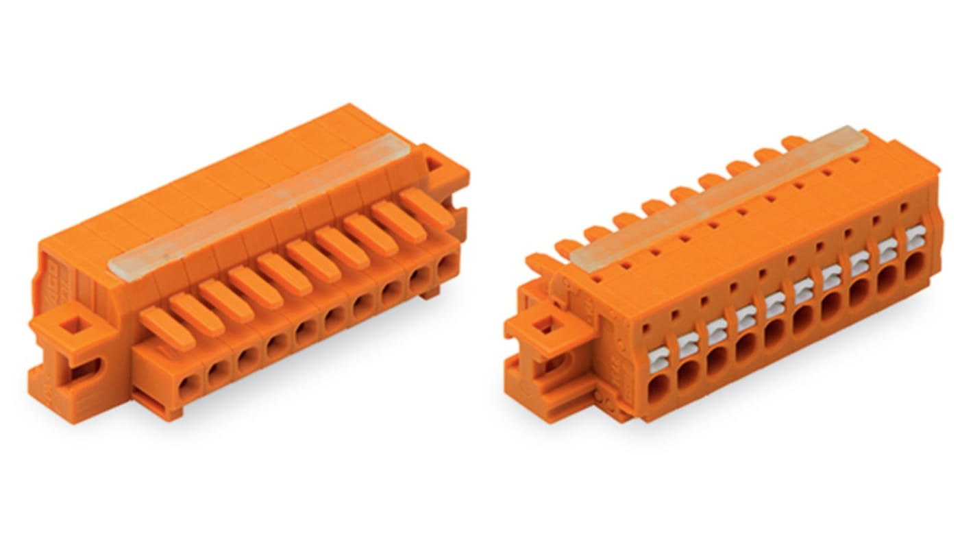 WAGO 2734 Series Female Lighting Connector, 14-Pole, Female, 14-Way, Cable Mount, 10A