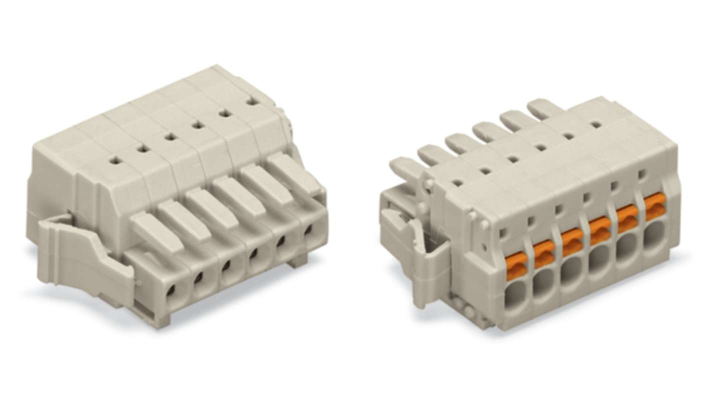 WAGO 2734 Series Female Lighting Connector, 16-Pole, Female, 16-Way, Plug-In Mount, 10A