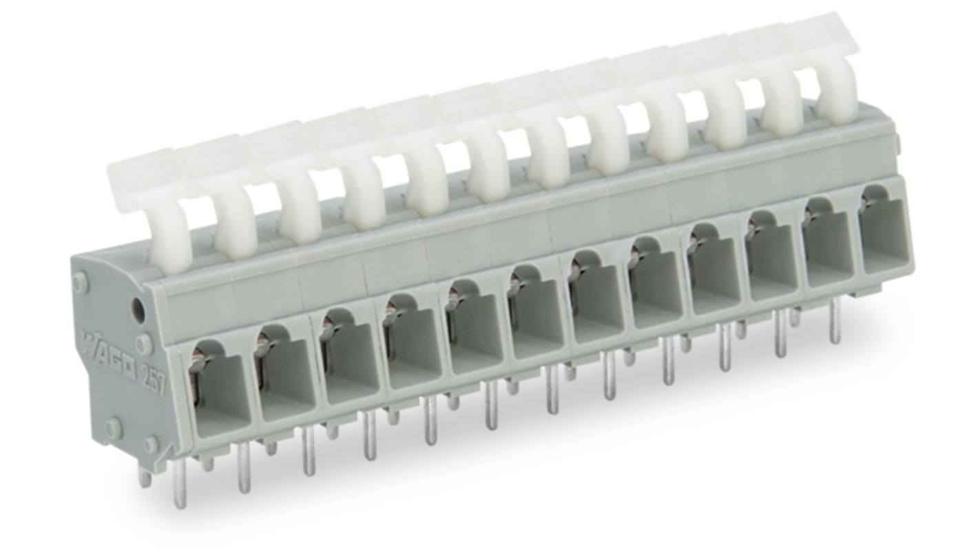 WAGO 257 クランプ金具, 5/5.08mmピッチ, 1列, 5極