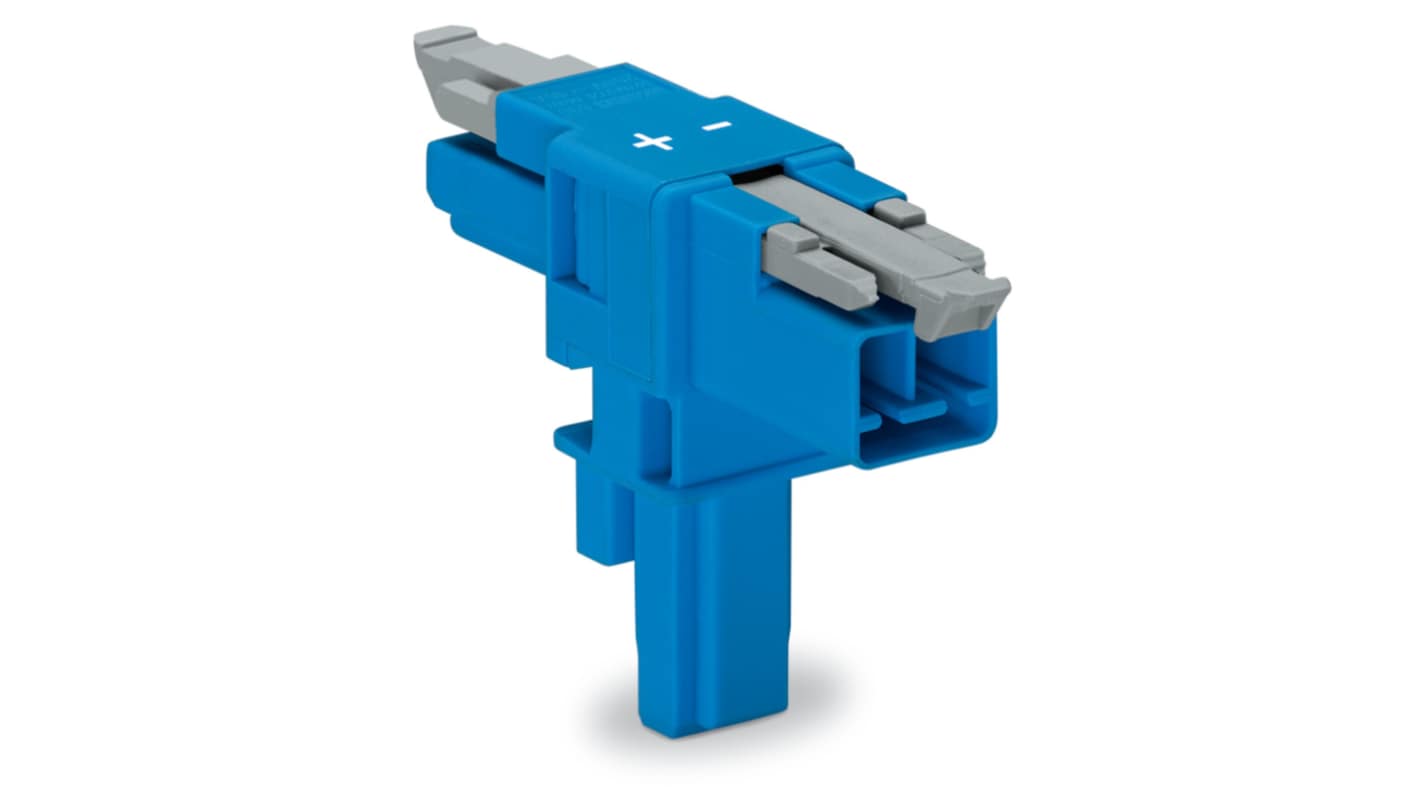 WAGO 890 Series Female Lighting Connector, 2-Pole, Female, 2-Way, Plug-In Mount, 16A, IP20, IP40