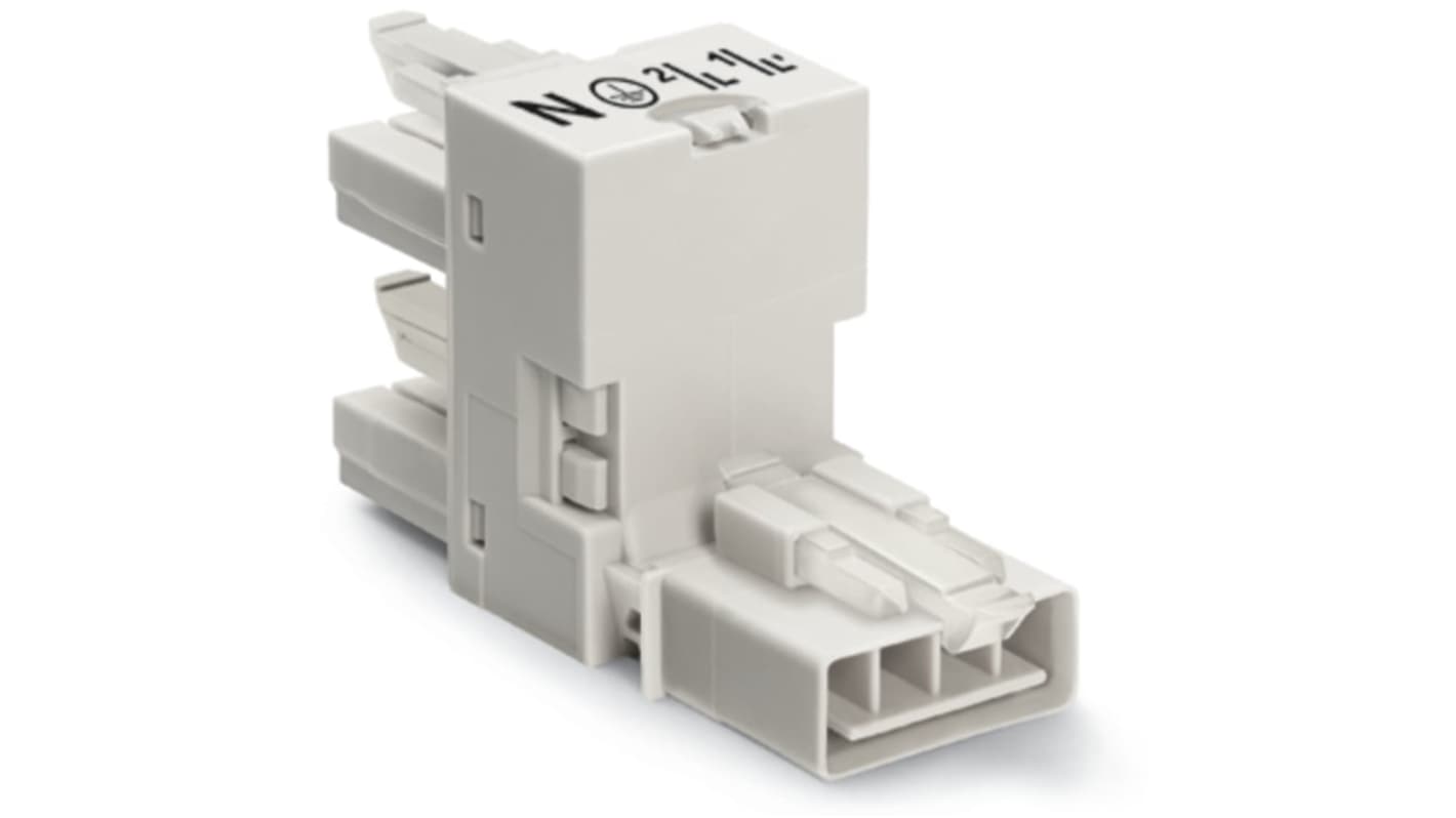 890 Series Female Lighting Connector, 4-Pole, Female, 4-Way, Plug-In Mount, 16A, IP20, IP40