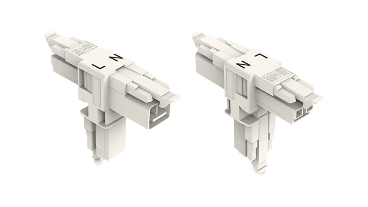 890 Series Female Lighting Connector, 2-Pole, Female, 2-Way, Plug-In Mount, 16A, IP20, IP40
