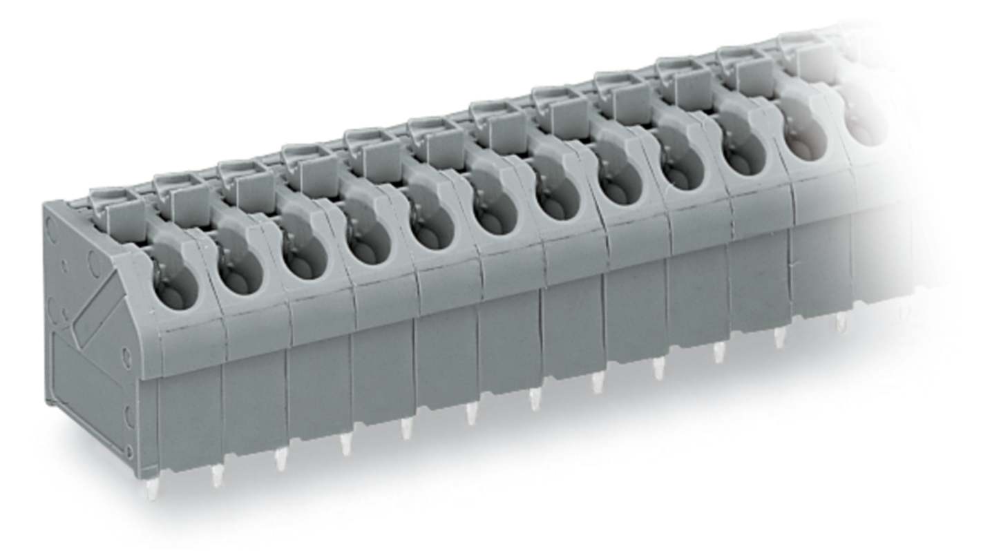 WAGO 250 Series PCB Connector, 7-Contact, 5mm Pitch, Through Hole Mount, 1-Row, Push-In Cage Clamp Termination