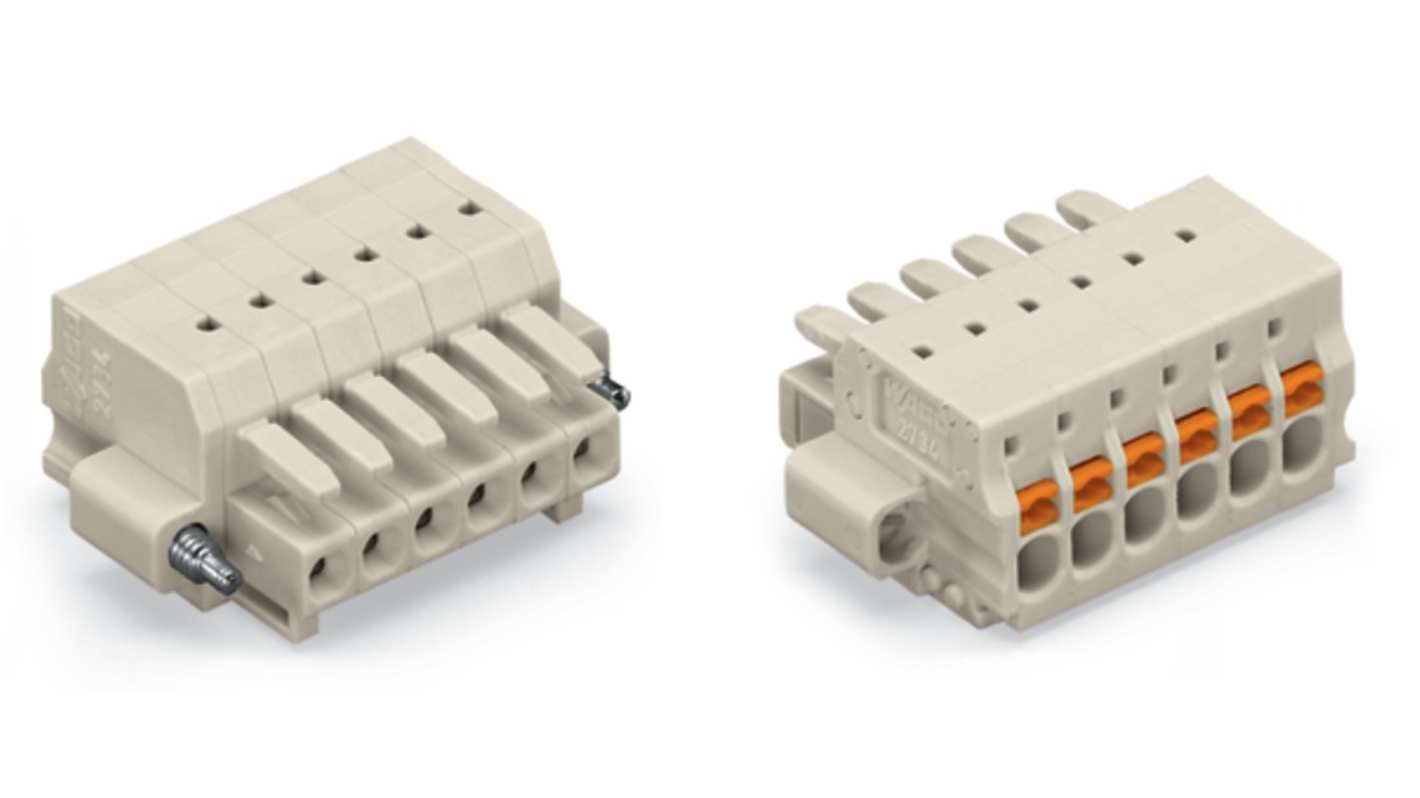 Conector de iluminación Hembra 2734, 7 Polos, Montaje enchufable, 10A