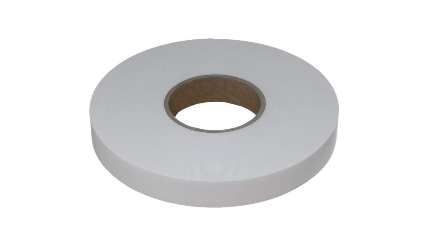 RS PRO White Foam Tape, 25mm x 25m, 1mm Thick