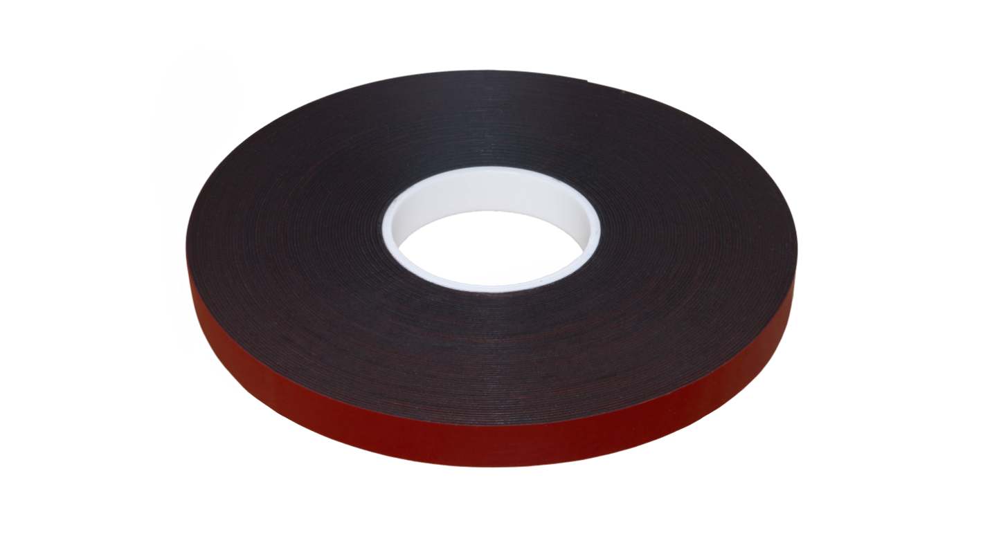 RS PRO Black Double Sided Foam Tape, 19mm x 33m, 1.1mm Thick