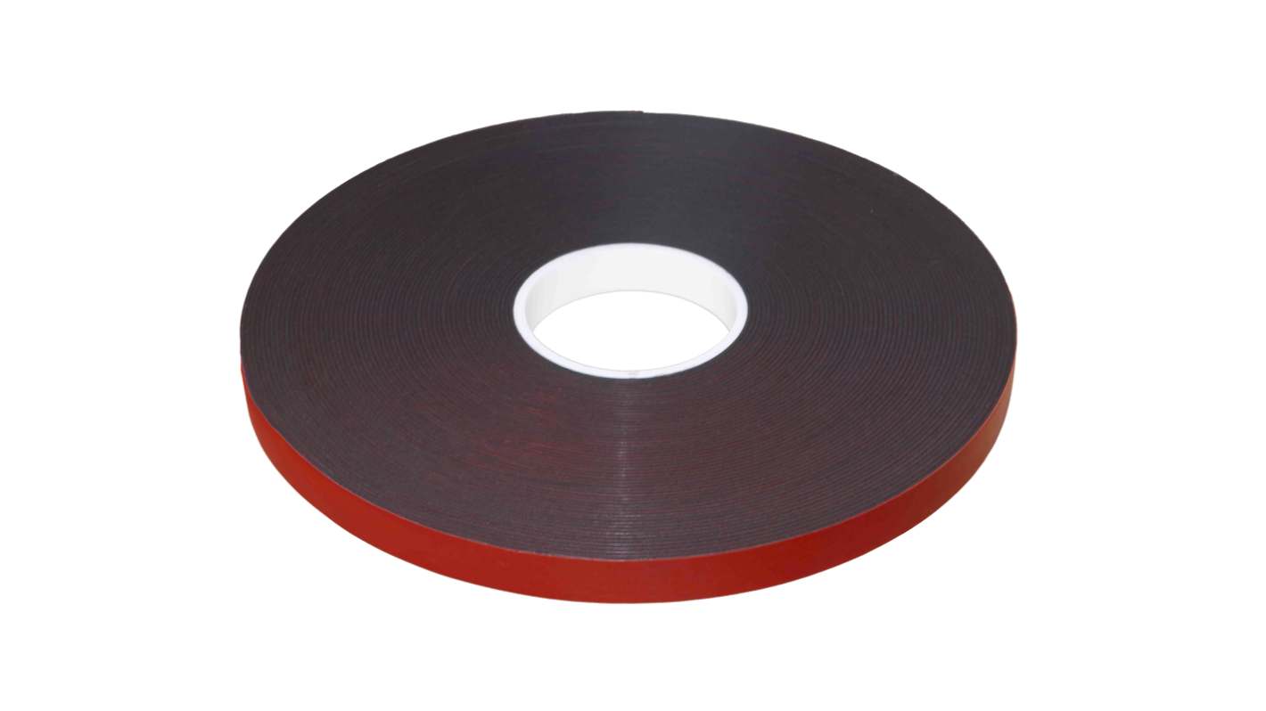 RS PRO Black Double Sided Foam Tape, 25mm x 33m, 1.6mm Thick
