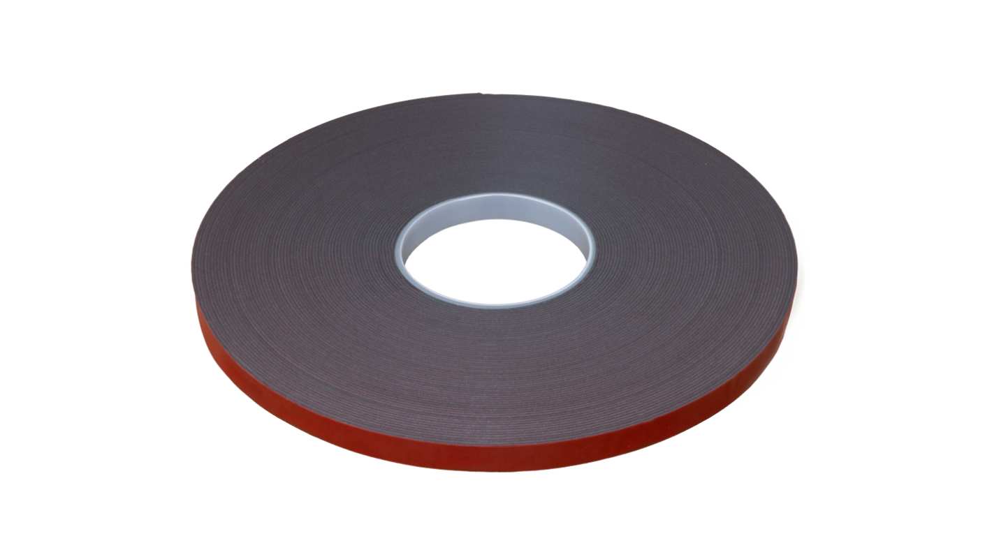 RS PRO Grey Double Sided Foam Tape, 12mm x 33m, 1.1mm Thick