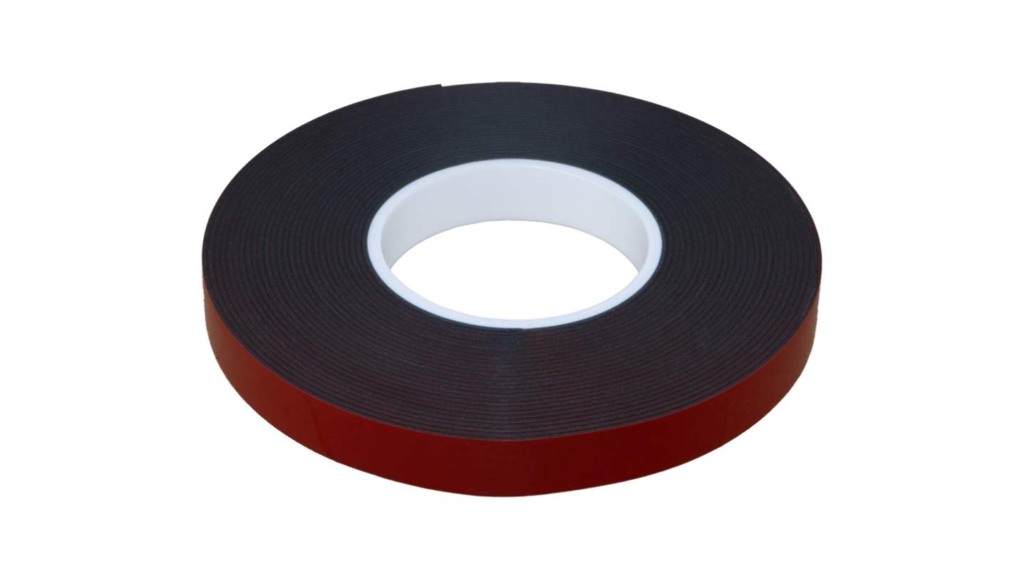 RS PRO Black Double Sided Foam Tape, 19mm x 11m, 1.6mm Thick