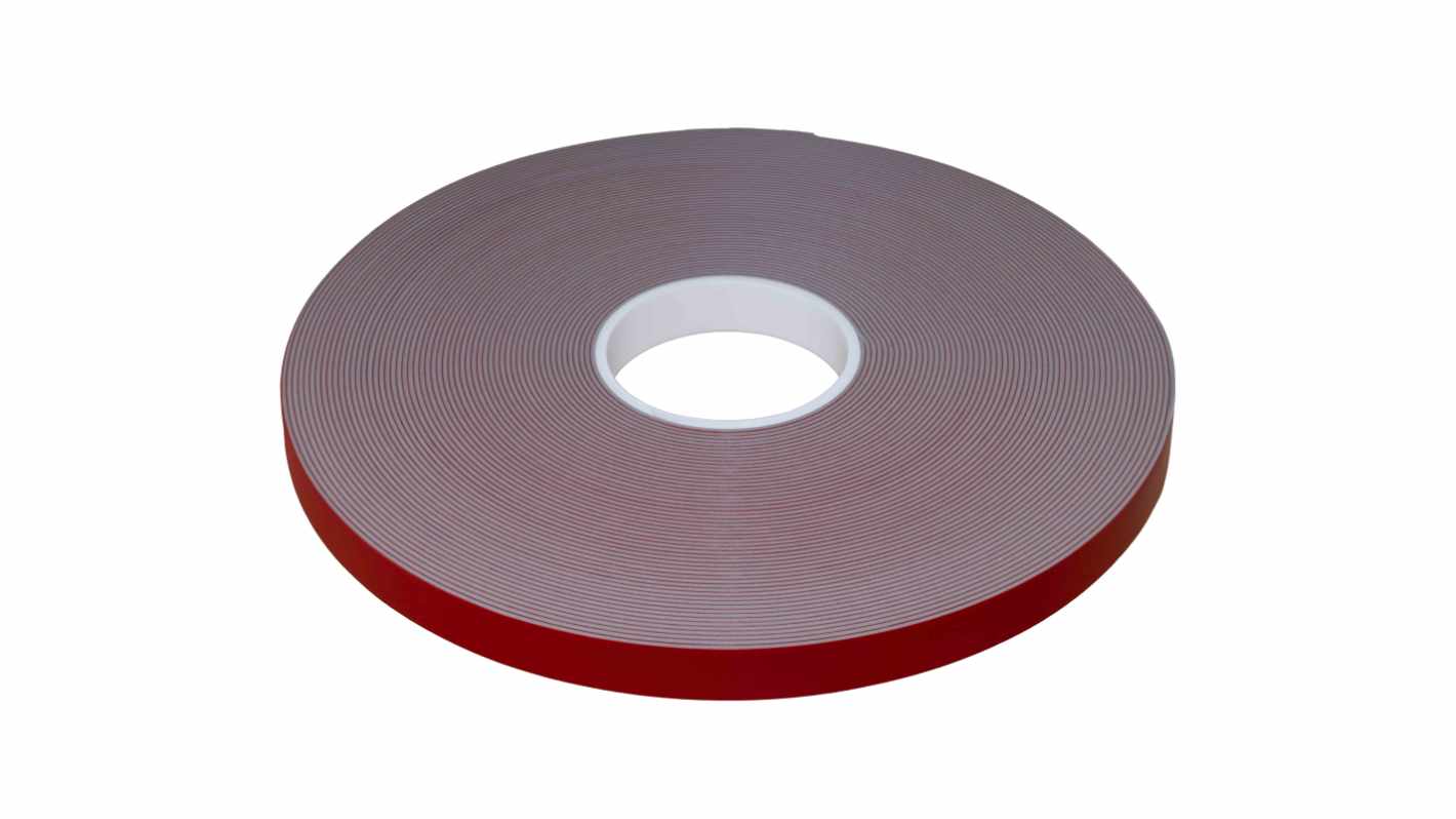 RS PRO Grey Double Sided Foam Tape, 12mm x 33m, 1.6mm Thick