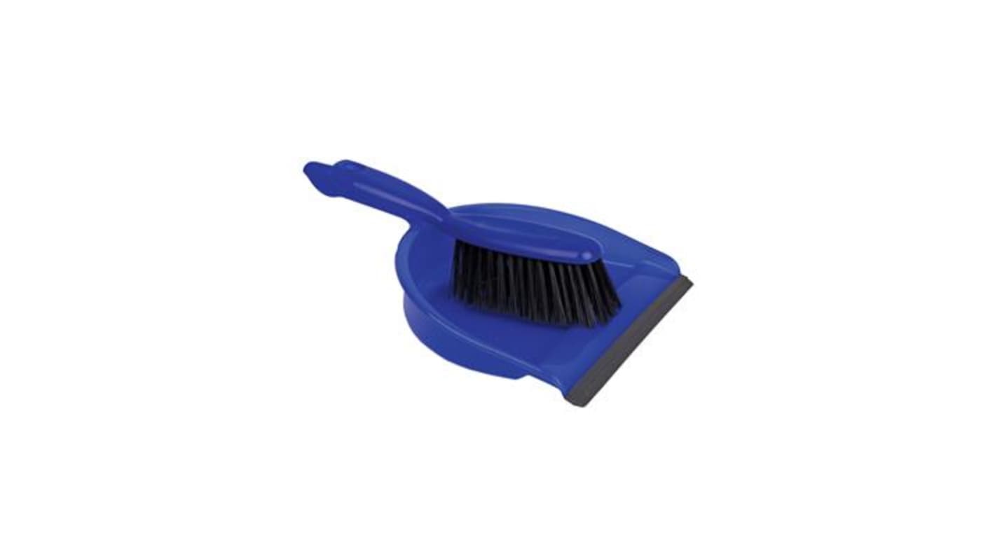 RS PRO Blue Dustpan & Brush for Dust Cleaning with brush included