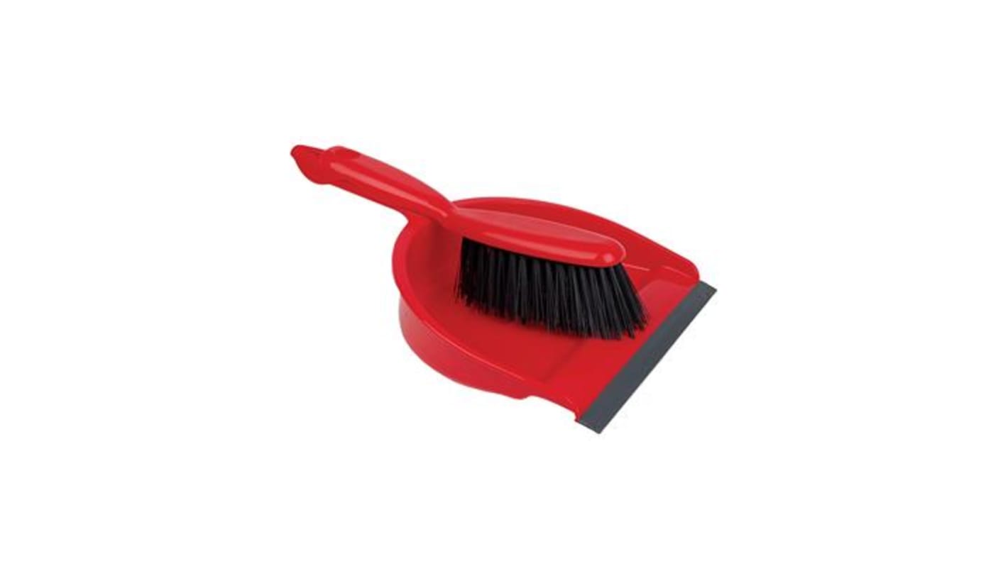 RS PRO Red Dustpan & Brush for Dust Cleaning with brush included