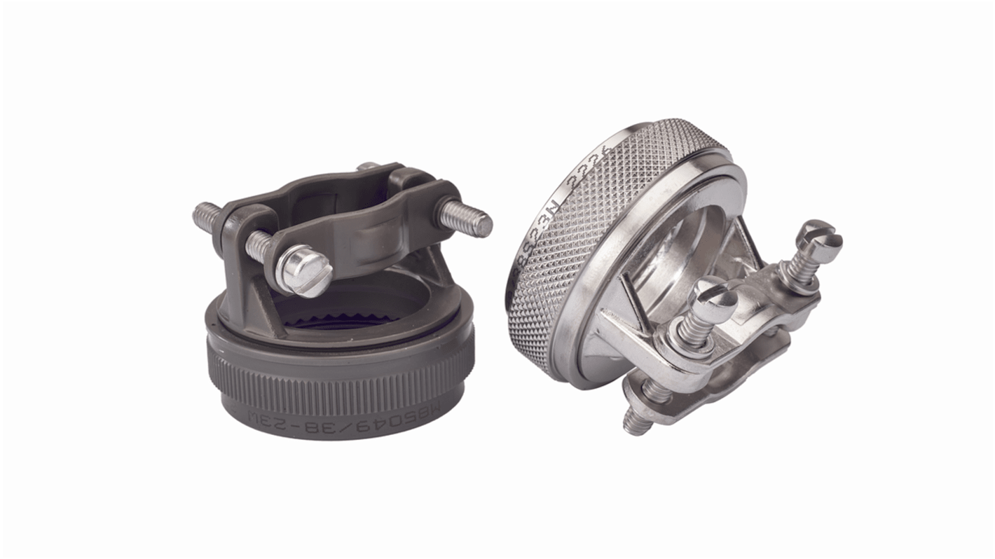 Amphenol Limited Silver Strain Relief Clamp, Shell Size 22 for use with MIL-DTL-27599 Solder MIL-DTL-38999 Series I And