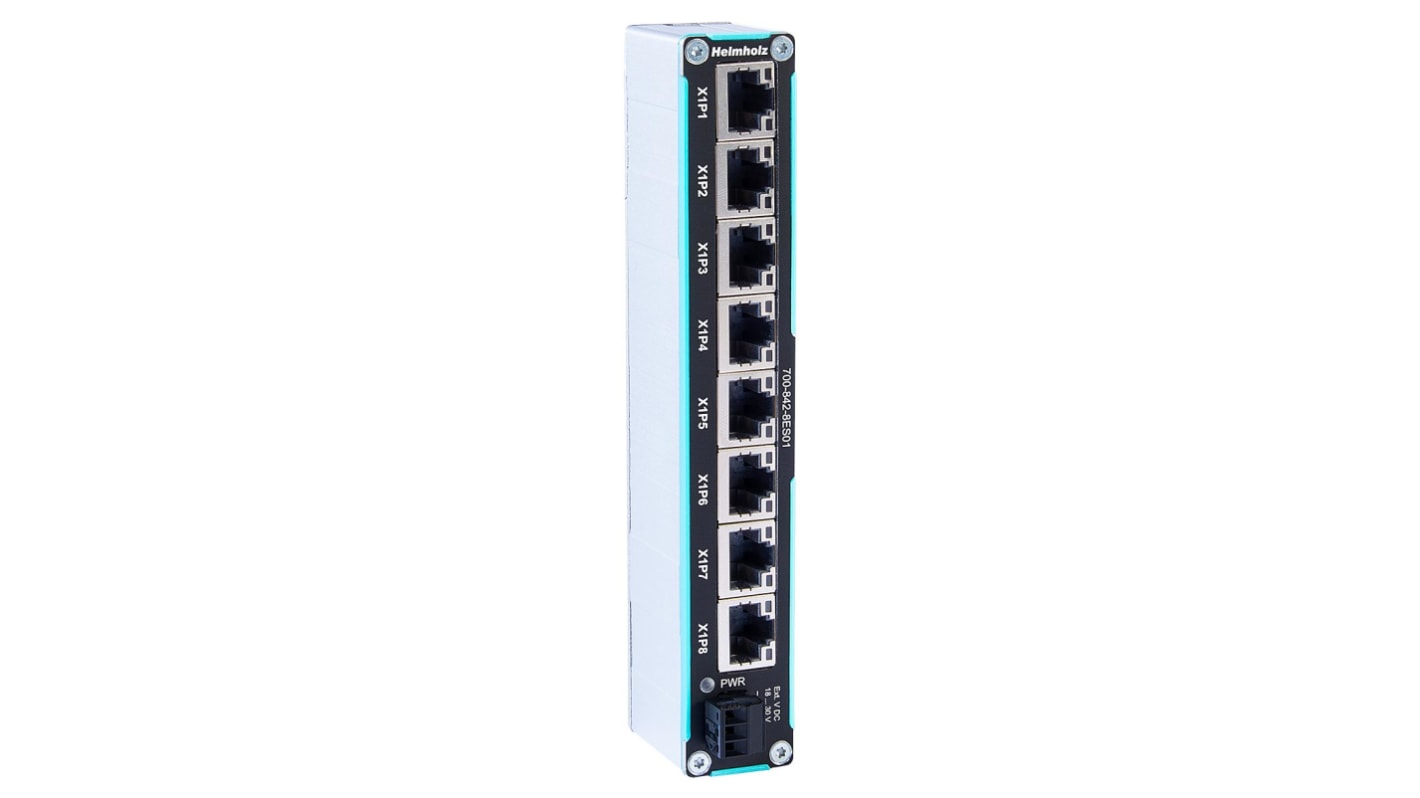Helmholz GmbH & Co. KG 700-842-8ES01, Unmanaged 8 Port Ethernet Switch