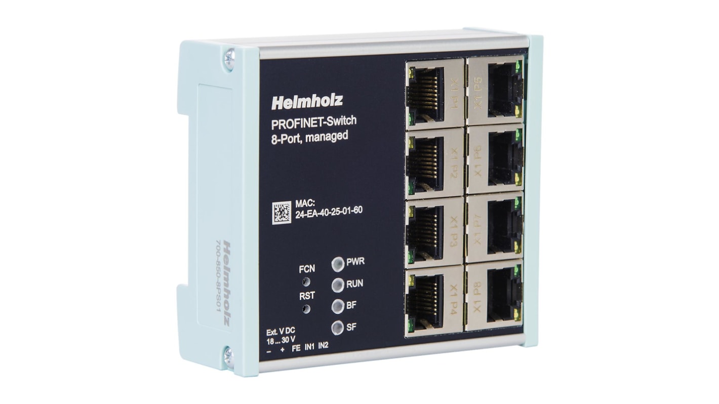 Helmholz GmbH & Co. KG 700-850-8PS01, Managed 8 Port Ethernet Switch