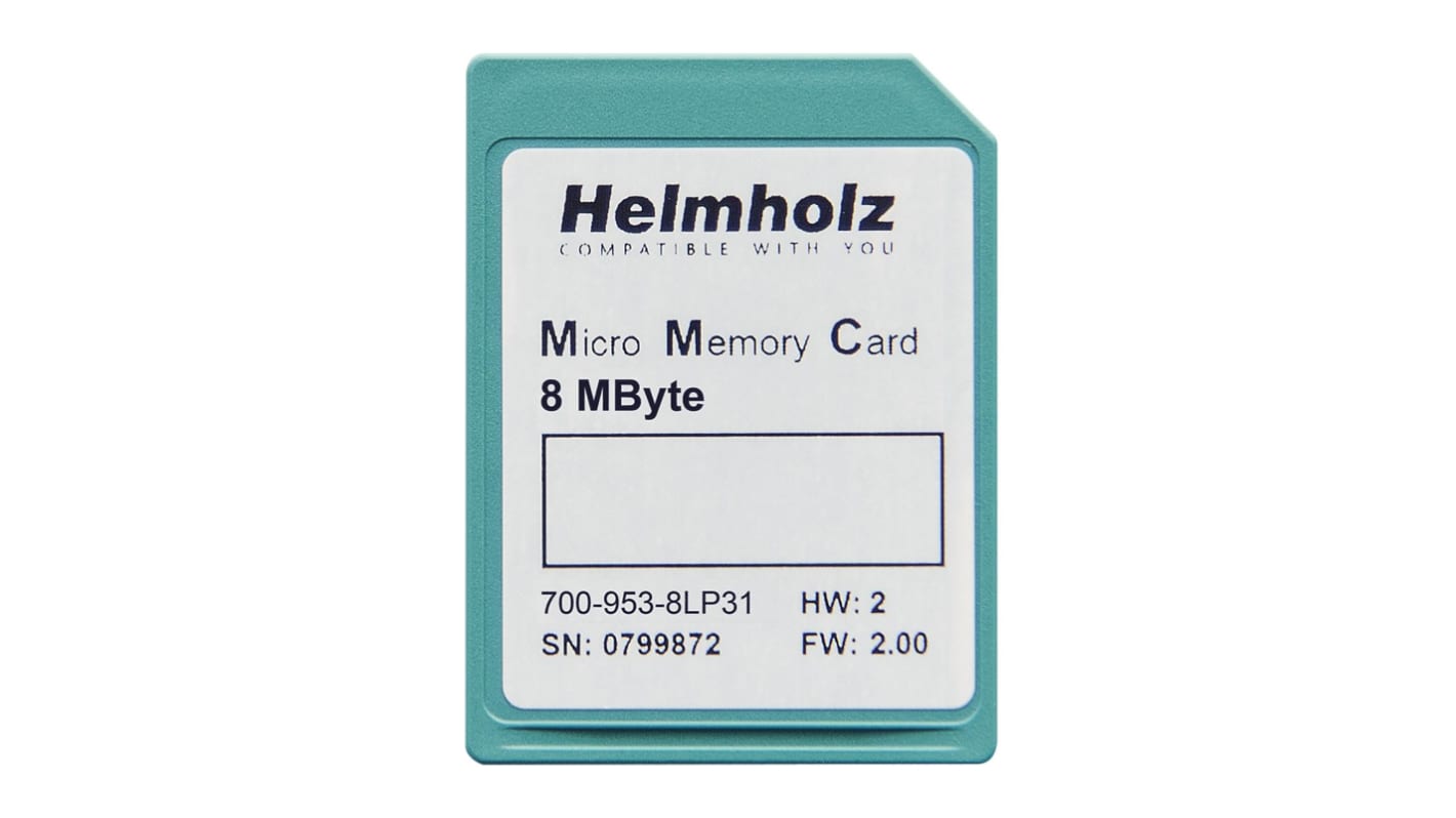 Helmholz GmbH & Co. KG 953-8LP Series Micro SD Card for Use with 300 series, 2.7 → 3.6 V