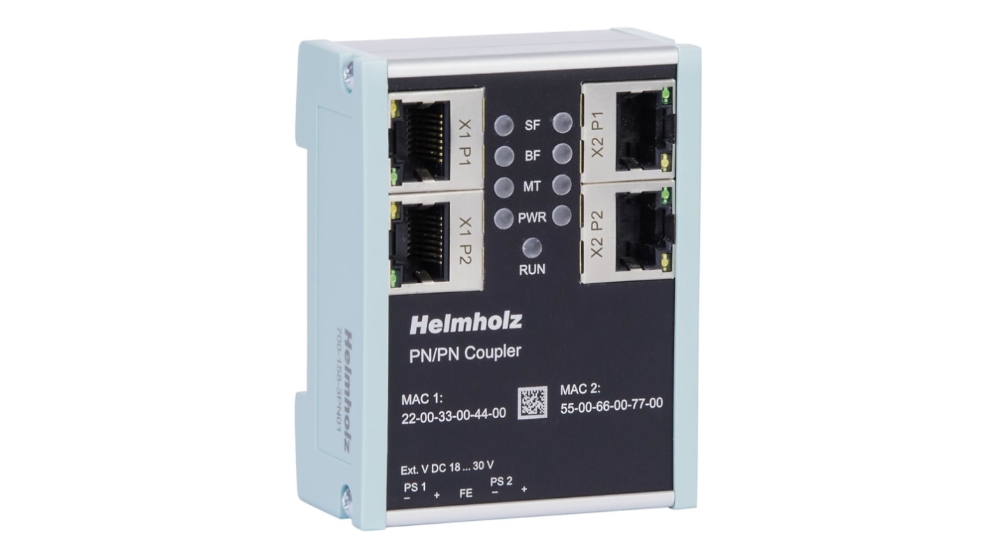 Helmholz GmbH & Co. KG 耦合器, RJ45, 4端口, 158-3PN系列
