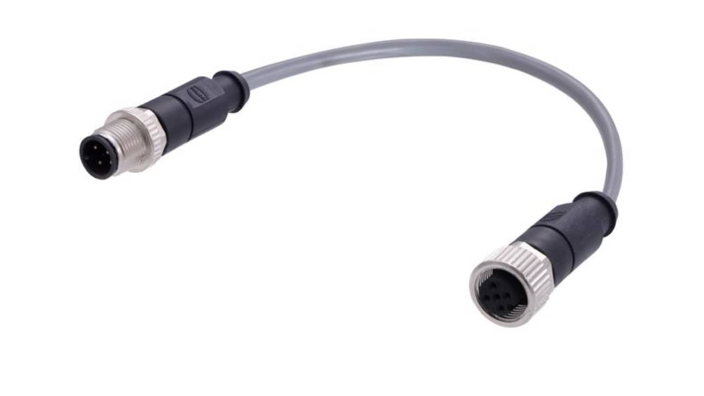 Cavo per attuatore o sensore HARTING 4 cond. M12 Maschio / M12 Femmina, L. 10m