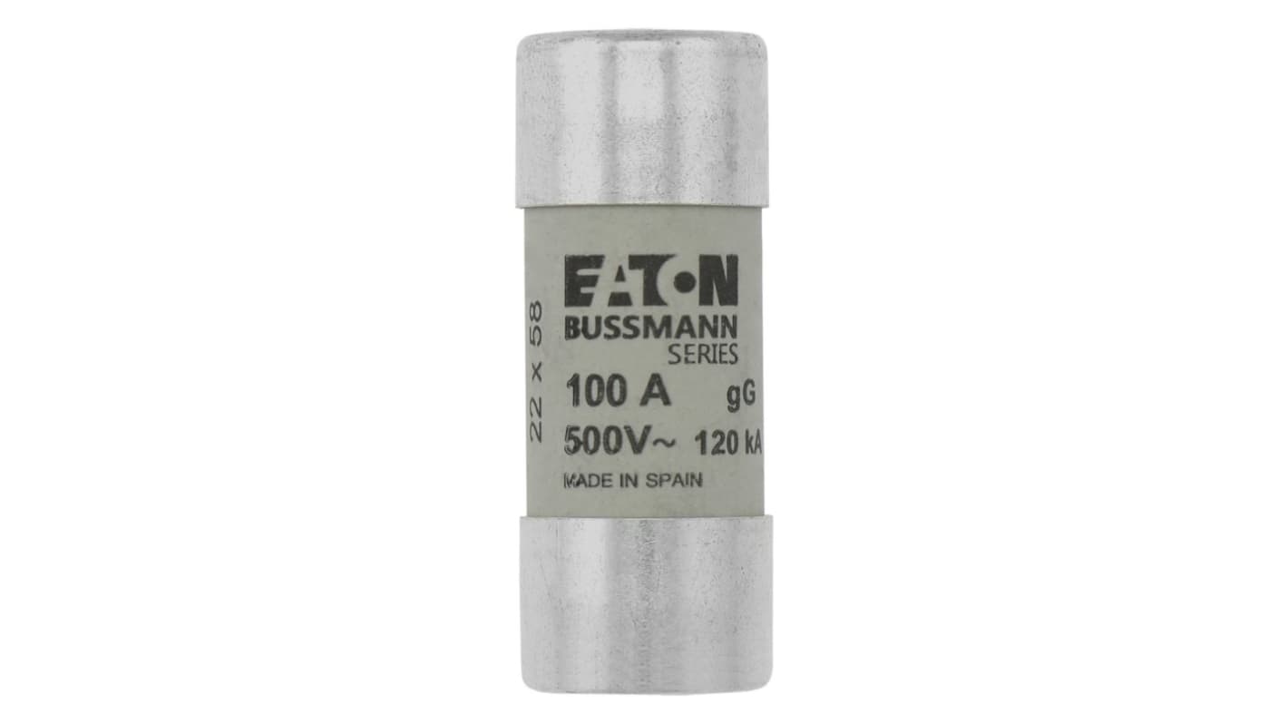 Eaton 100A Cartridge Fuses, 22.2 x 58mm