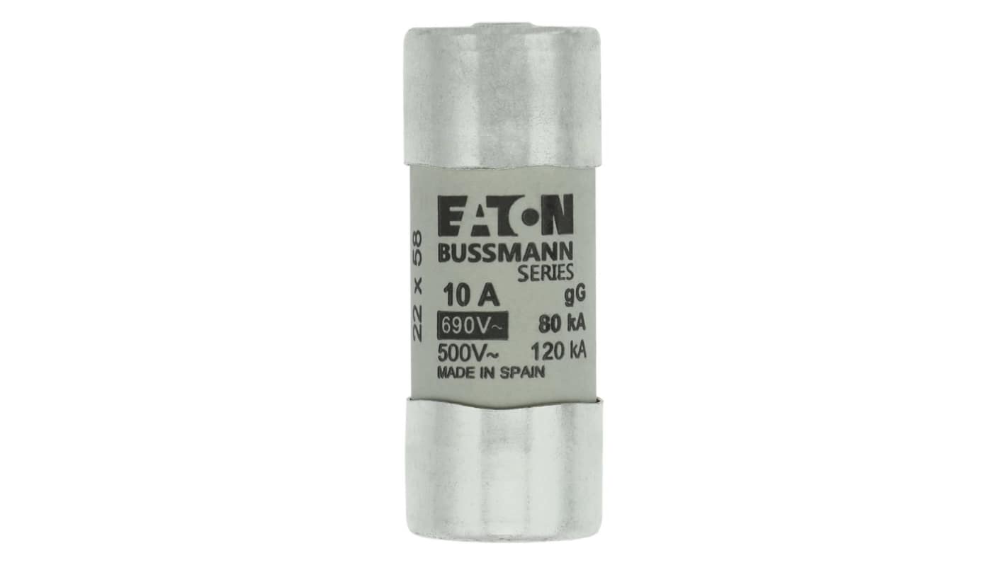 Eaton 10A Cartridge Fuses, 22.2 x 58mm