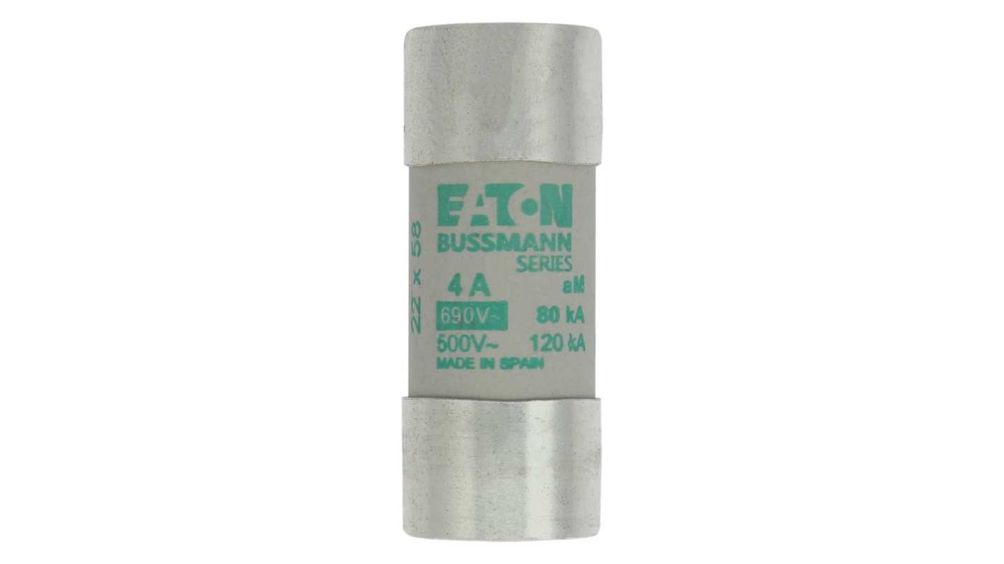 Eaton 4A Slow-Blow Cartridge Fuse, 22.2 x 58mm