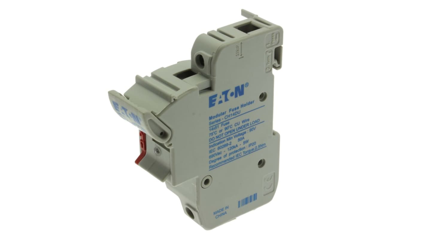 Eaton 50A Fuse Holder for 14 x 51mm Fuse, 1P, 690/700V ac/dc