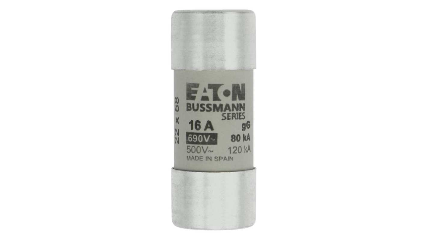 Eaton 16A gG/gL Cartridge Fuse, 22.2 x 58mm