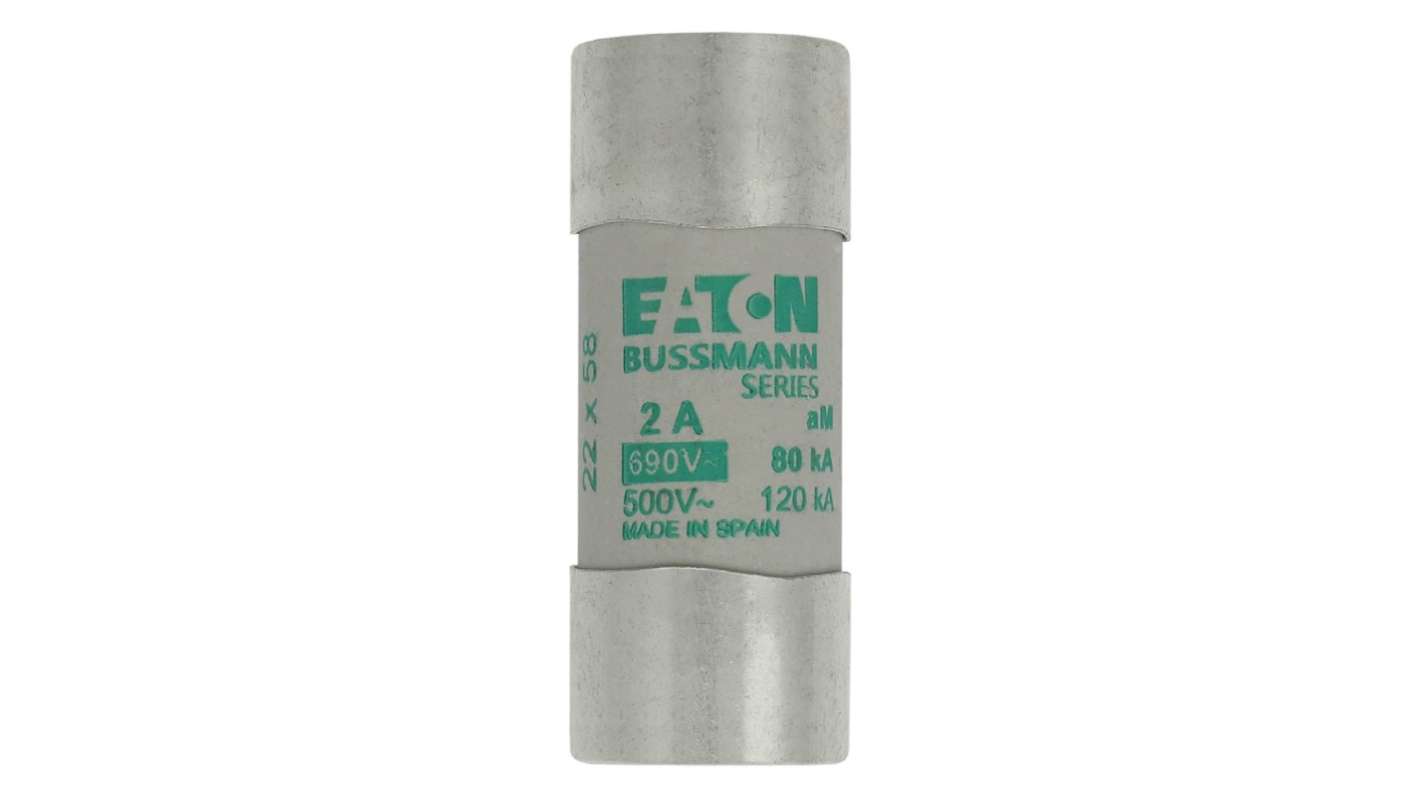 Eaton 2A Slow-Blow Cartridge Fuse, 22.2 x 58mm