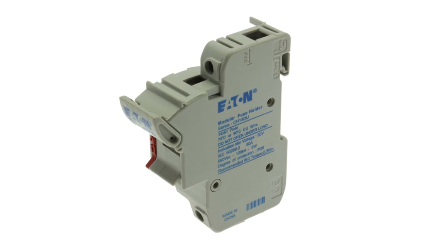 Eaton 50A Fuse Holder for 14 x 51mm Fuse, 1P, 690/700V ac/dc