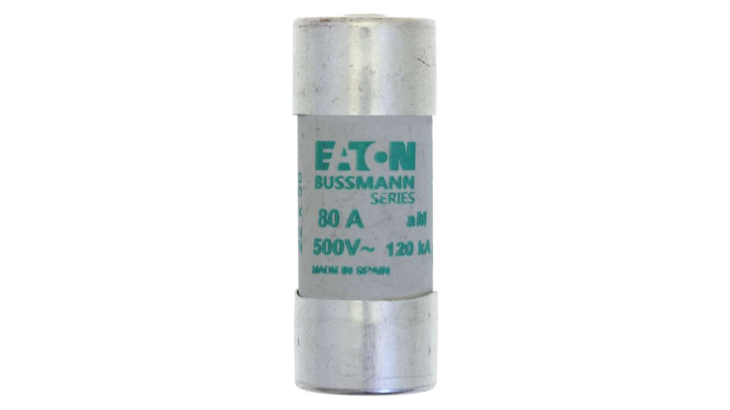 Eaton 80A Cartridge Fuses, 22.2 x 58mm