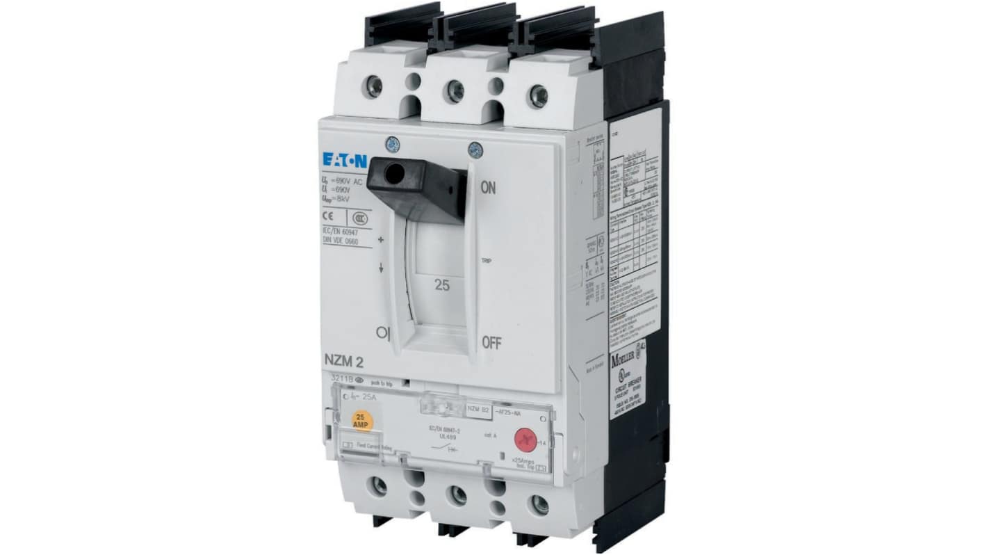 Eaton, Eaton Moeller NZM MCCB Molded Case Circuit Breaker 3P 110A, Breaking Capacity 5 kA, Fixed Mount